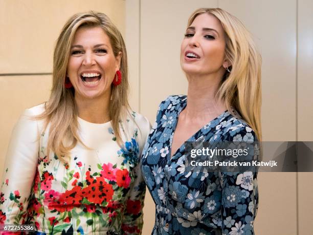 Ivanka Trump, daughter of U.S. President Donald Trump and Queen Maxima of The Netherlands attend the W20 conference on April 25, 2017 in Berlin,...