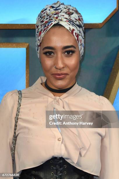 Mariah Idrissi attends the UK screening of "Guardians of the Galaxy Vol. 2" at Eventim Apollo on April 24, 2017 in London, United Kingdom.