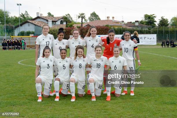 Germany women's U16 and players poses before the 2nd Female Tournament 'Delle Nazioni' match between Germany U16 and Belgium at Stadio Comunale on...