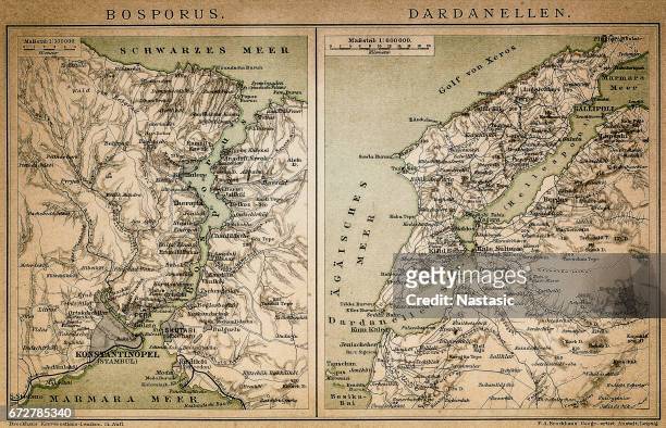 bosporus and dardanelles map - aegean sea stock illustrations