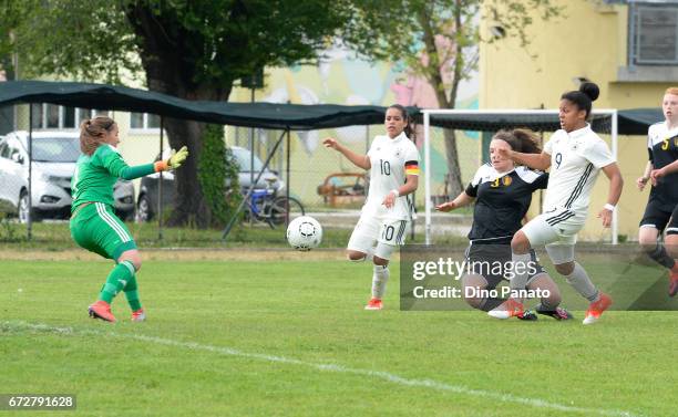 Shekiera Martinez of Germany Women's U16 scores his teams second goal during the 2nd Female Tournament 'Delle Nazioni' match between Germany U16 and...