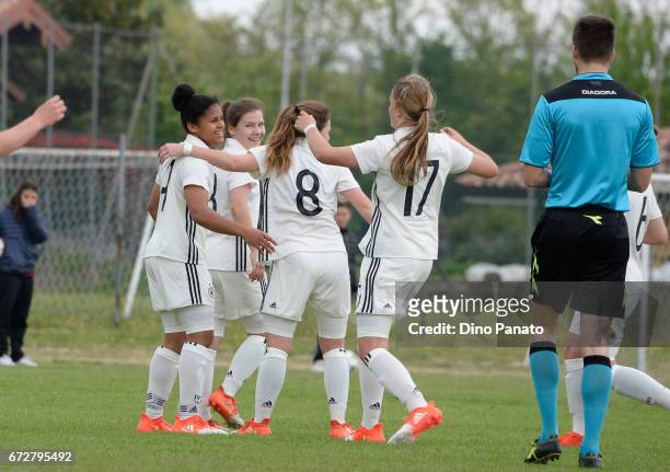 Shekiera Martinez of Germany women's U16 celebrate his teams first goal during the 2nd Female Tournament 'Delle Nazioni' match between Germany U16...