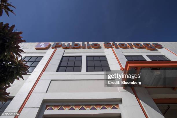 Signage is displayed on the exterior of a Public Storage facility in San Francisco, California, U.S., on Friday, April 21, 2017. Public Storage is...