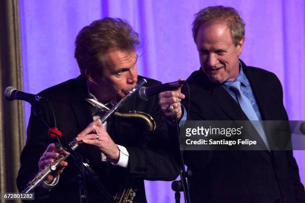 Lee Loughnane and Ray Herrmann of the band 'Chicago' perform during the 2017 Kelly Cares Foundation Irish Eyes Gala at The Pierre Hotel on April 24,...