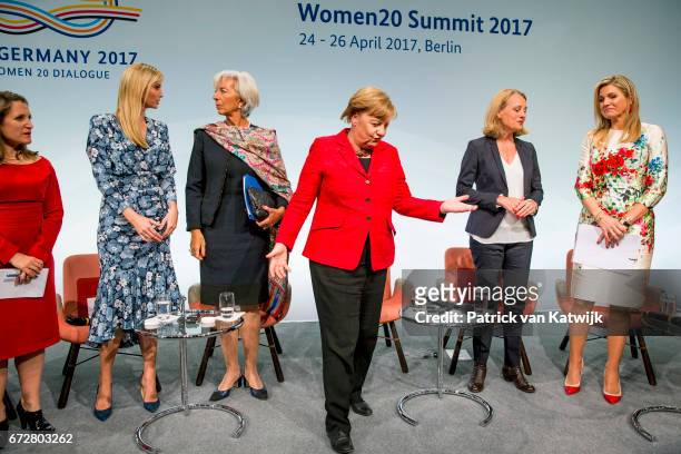 First Daughter and Advisor to the US President Ivanka Trump, Christine Lagarde of the International Monetary Fund, German Chancellor Angela Merkel...