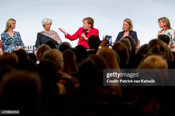 First Daughter and Advisor to the US President Ivanka Trump, Christine Lagarde of the International Monetary Fund, German Chancellor Angela Merkel,...