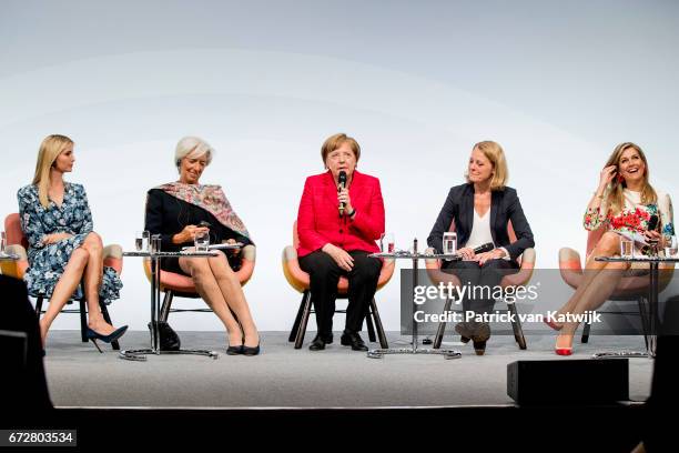 First Daughter and Advisor to the US President Ivanka Trump, Christine Lagarde of the International Monetary Fund, German Chancellor Angela Merkel,...