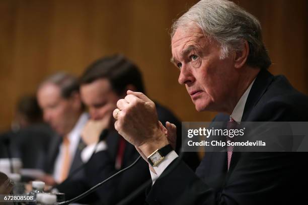 Senate Foreign Relations Committee members Sen. Edward Markey participates in a committee hearing about Libya in the Dirksen Senate Office Building...