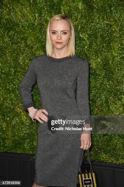 Actress Christina Ricci attends the CHANEL Tribeca Film Festival Artists Dinner at Balthazar on April 24, 2017 in New York City.