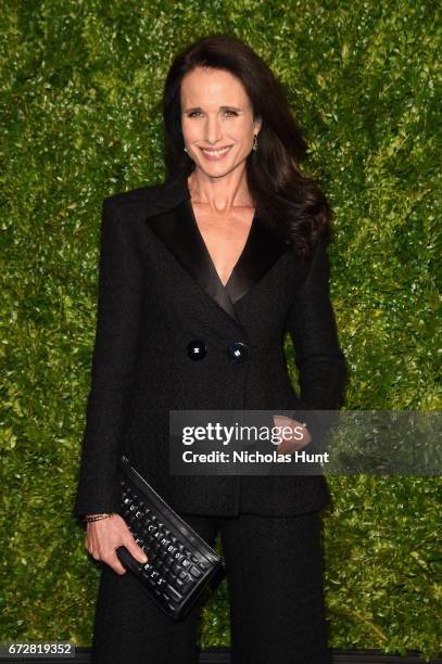 Actress Andie MacDowell attends the CHANEL Tribeca Film Festival Artists Dinner at Balthazar on April 24, 2017 in New York City.