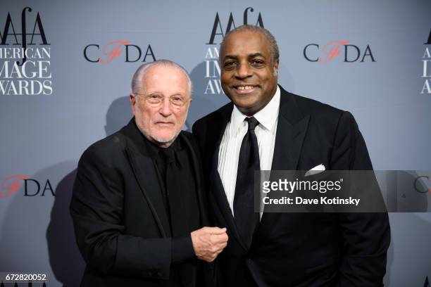 Stan Herman and Jeffrey Banks arrives at the American Apparel & Footwear Association's 39th Annual American Image Awards 2017 on April 24, 2017 in...