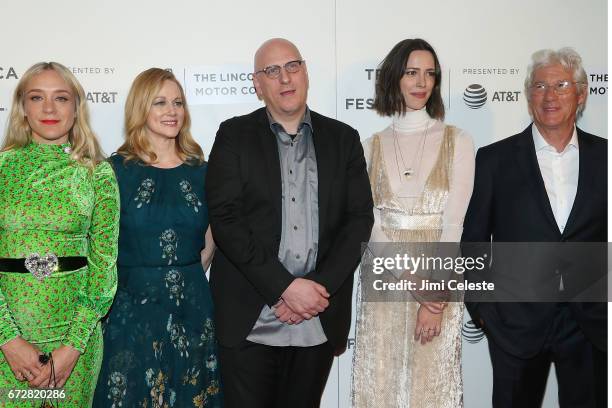 Chloe Sevigny, Laura Linney, Oren Moverman, Rebecca Hall and Richard Gere attend "The Dinner" Premiere - 2017 Tribeca Film Festival at BMCC Tribeca...