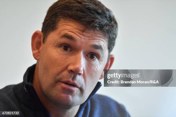 Padraig Harrington of Ireland at a media day at Dun Laoghaire Golf Club on April 25, 2017 in Dublin, Ireland.