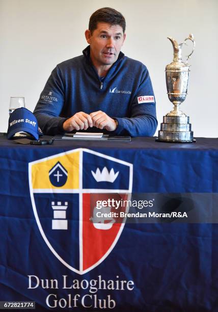 Padraig Harrington of Ireland at a media day at Dun Laoghaire Golf Club on April 25, 2017 in Dublin, Ireland.