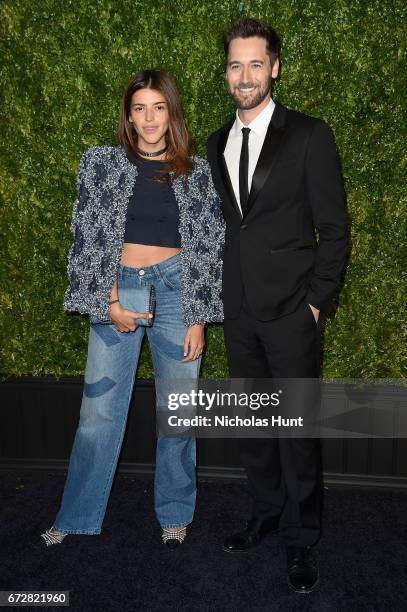 Calu Rivero and Ryan Eggold attend the CHANEL Tribeca Film Festival Artists Dinner at Balthazar on April 24, 2017 in New York City.