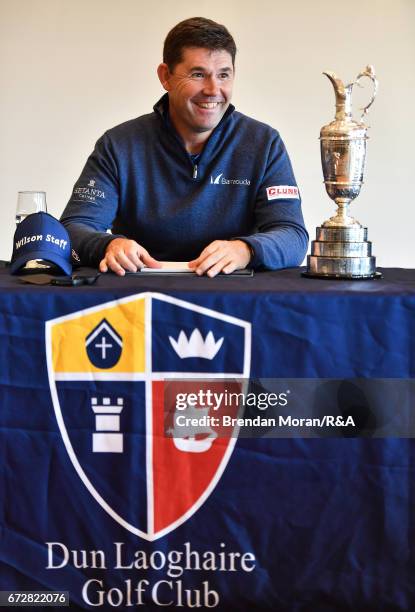 Padraig Harrington of Ireland at a media day at Dun Laoghaire Golf Club on April 25, 2017 in Dublin, Ireland.