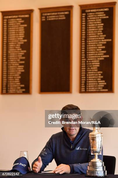 Padraig Harrington of Ireland at a media day at Dun Laoghaire Golf Club on April 25, 2017 in Dublin, Ireland.