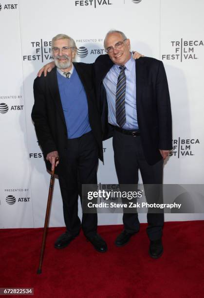 Martin Landau and Howard Weiner attend the screening of "The Last Poker Game" during the 2017 Tribeca Film Festival at Regal Battery Park Cinemas on...