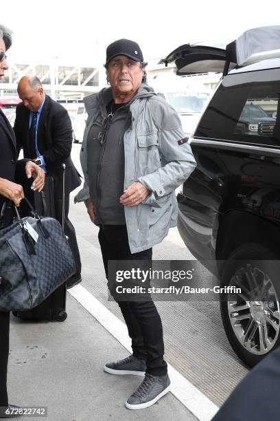 Ian McShane is seen at LAX on April 24, 2017 in Los Angeles, California.