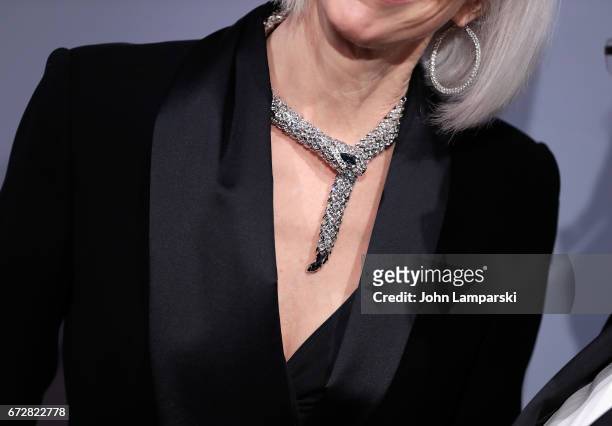 Linda Fargo, jewelry detai, attends the 39th annual AAFA American Image Awards at 583 Park Avenue on April 24, 2017 in New York City.