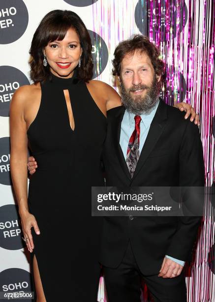 Actors Gloria Reuben and Tim Blake Nelson attend the 2017 Soho Rep Spring Gala at The Lighthouse at Chelsea Piers on April 24, 2017 in New York City.