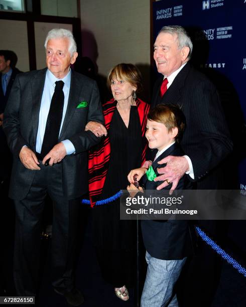 Harry Benson, Jean Goebel and Dan Rather attend International Center of Photography 33rd Annual Infinity Awards at Pier Sixty at Chelsea Piers on...