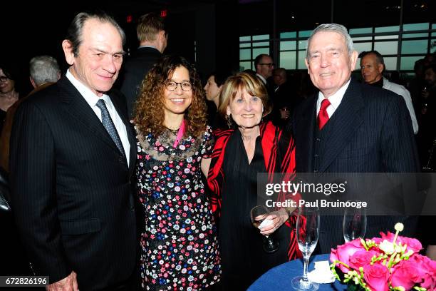 Tommy Lee Jones, Dawn Laurel-Jones, Jean Goebel and Dan Rather attend International Center of Photography 33rd Annual Infinity Awards at Pier Sixty...