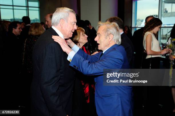 Dan Rather and Harry Evans attend International Center of Photography 33rd Annual Infinity Awards at Pier Sixty at Chelsea Piers on April 24, 2017 in...