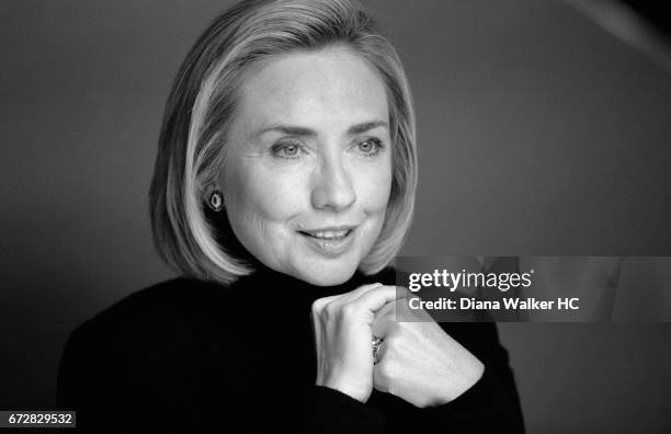 First Lady Hillary Rodham Clinton during a photo shoot for a Time Magazine cover celebrating her fiftieth birthday, on October 20, 1997 in Washington...