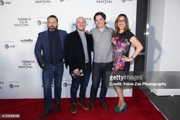 Producers Peter Pastorelli, Eddie Rubin, Marshall Johnson and Tamar Sela attend the screening of "The Last Poker Game" during the 2017 Tribeca Film...