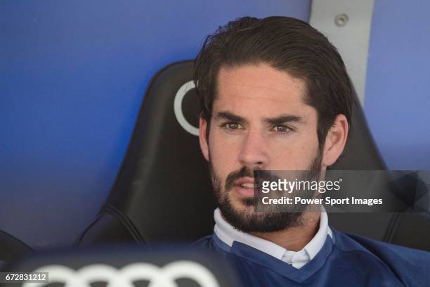 Isco Alarcon of Real Madrid prior to the La Liga match between Real Madrid and Atletico de Madrid at the Santiago Bernabeu Stadium on 08 April 2017...