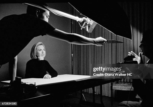 First Lady Hillary Rodham Clinton during a photo shoot with photographer Patrick Demarchelier, for a Time Magazine cover celebrating her fiftieth...