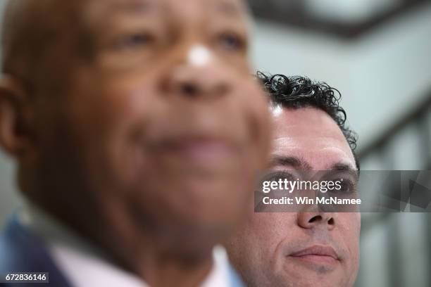 House Oversight Committee ranking member Rep. Elijah Cummings and Chairman Jason Chaffetz speak to reporters about U.S. President Donald Trump's...