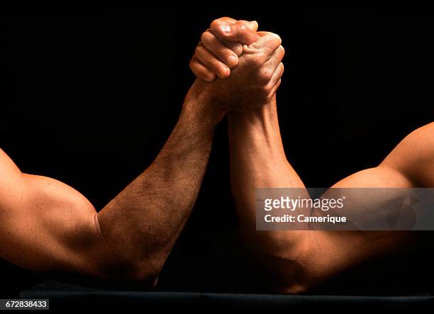 1980s ARMS OF TWO STRONG MEN ARM WRESTLING