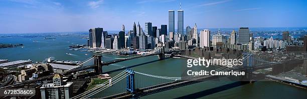 SKYLINE SHOWING WORLD TRADE CENTER TOWERS NEW YORK CITY FINANCIAL DISTRICT BEFORE SEPTEMBER 11 2001