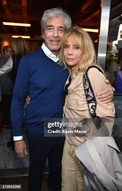 Todd Morgan and Rosanna Arquette attend Barbra Streisand's 75th birthday at Cafe Habana on April 24, 2017 in Malibu, California.