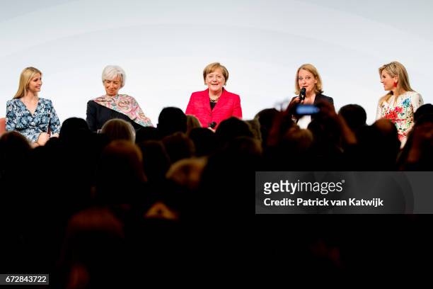 First Daughter and Advisor to the US President Ivanka Trump, Christine Lagarde of the International Monetary Fund, German Chancellor Angela Merkel,...