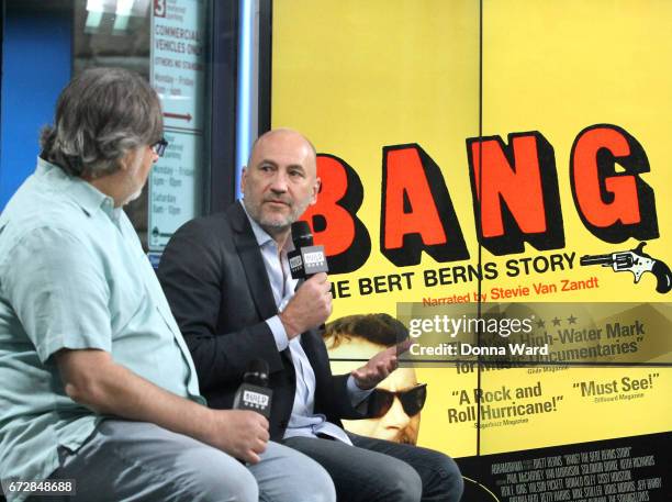 Bob Sarles and Brett Berns appear to promote "Bang! The Brett Berns Story" during the BUILD Series at Build Studio on April 25, 2017 in New York City.