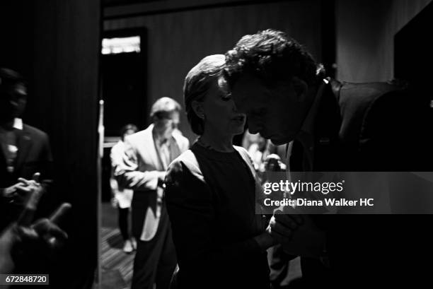 Senator Hillary Rodham Clinton is photographed talking to her campaign chair Terry McAuliffe on June 1, 2008. CREDIT MUST READ: Diana Walker from...