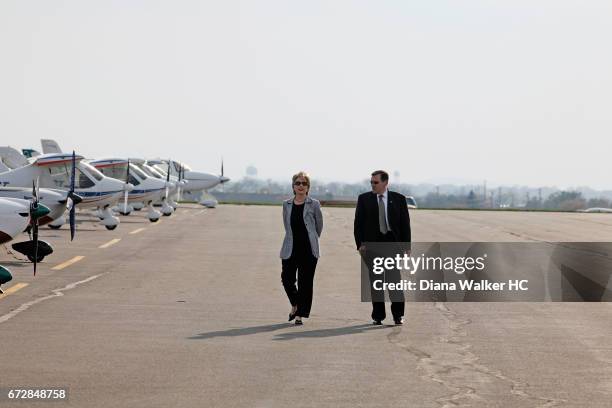 Senator Hillary Rodham Clinton is photographed taking a walk with her lead Secret Service agent on April 20, 2008 in Pennsylvania. CREDIT MUST READ:...