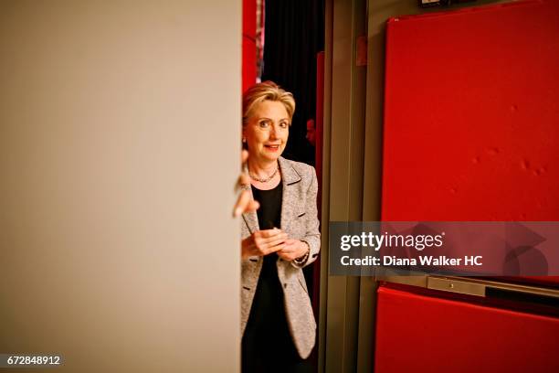 Senator Hillary Rodham Clinton is photographed on April 19, 2008 at the California University of Pennsylvania in California, Pennsylvania. Florida....