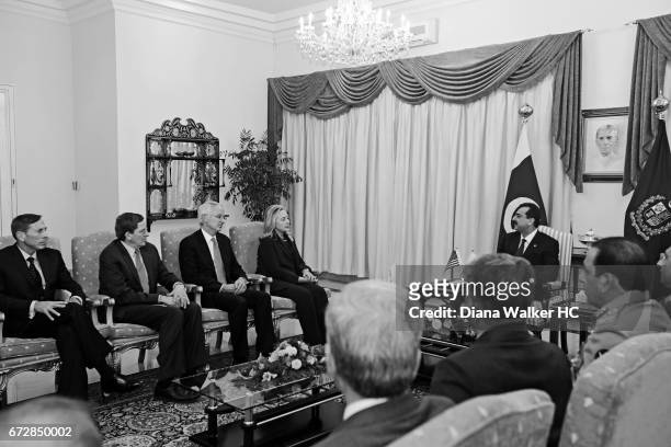 Secretary of State Hillary Rodham Clinton, Prime Minister Yousaf Raza Gilani of Pakistan, CIA director David Petraeus, US Special Representative for...