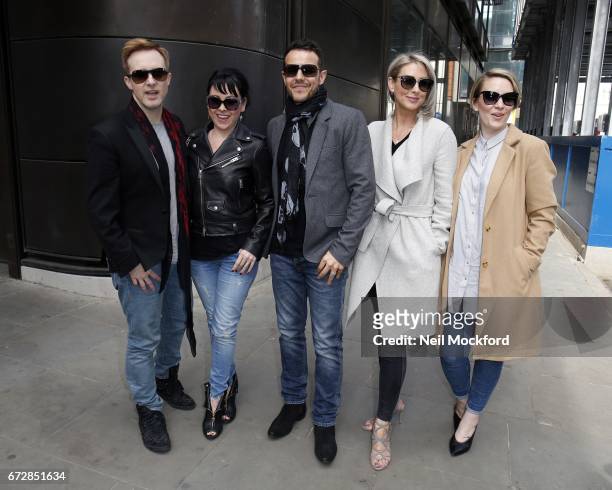 Ian "H" Watkins, Lisa Scott-Lee, Lee Latchford-Evans, Claire Richards and Faye Tozer from Steps seen at BUILD LDN at AOL on April 25, 2017 in London,...