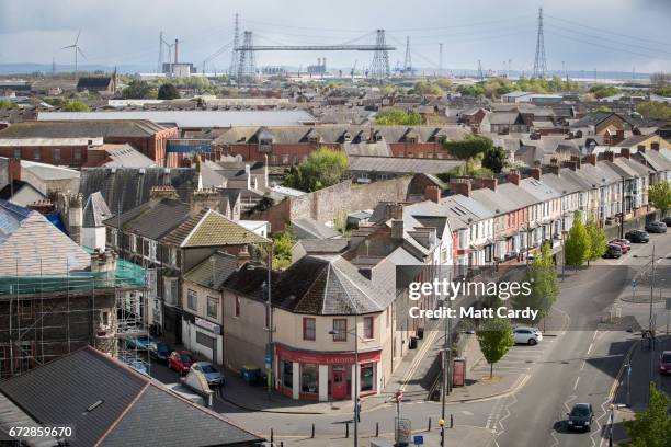 General view of buildings in the city centre on April 25, 2017 in Newport, Wales. The British Prime Minister Theresa May's visit to South Wales today...