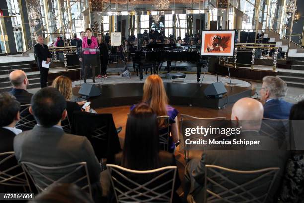 Commissioner of the New York City Mayor's Office of Media and Entertainment Julie Menin speaks on stage at the Ella Fitzgerald's 100th Birthday...