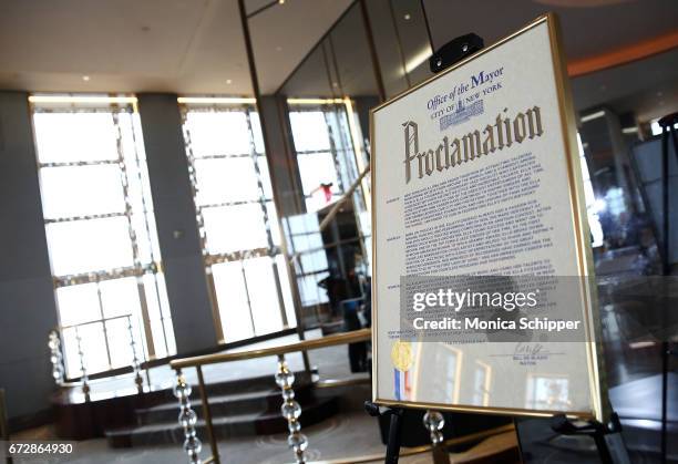 View of the Ella Fitzgerald Day Proclamation on display at the Ella Fitzgerald's 100th Birthday Celebration & Ella Fitzgerald Day Proclamation at The...