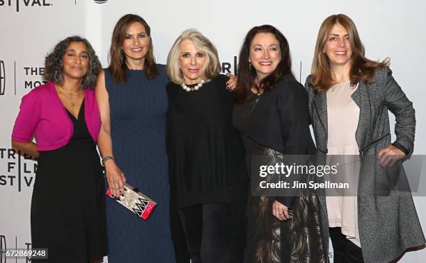 Co-director Geeta Gandbhir, actress/film producer Mariska Hargitay, president, HBO documentary films Sheila Nevins, co-director Trish Adlesic and SVP...