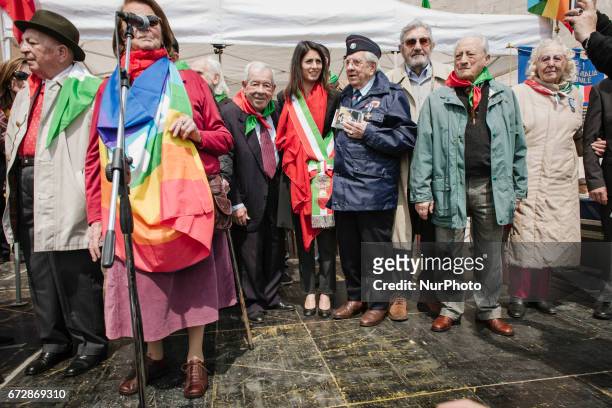 Mayor of Rome Virginia Raggi at the celebrations for the 72nd anniversary of italian Liberation from fascism. Rome, 25th of april 2017.