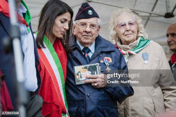 Mayor of Rome Virginia Raggi at the celebrations for the 72nd anniversary of italian Liberation from fascism. Rome, 25th of april 2017.