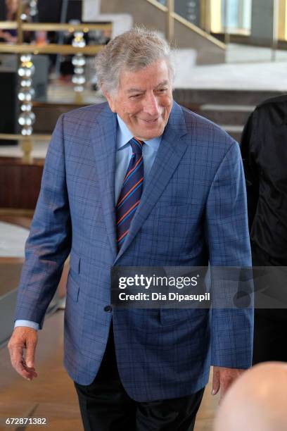 Tony Bennett attends Ella Fitzgerald's 100th Birthday Celebration & Ella Fitzgerald Day Proclamation at The Rainbow Room on April 25, 2017 in New...